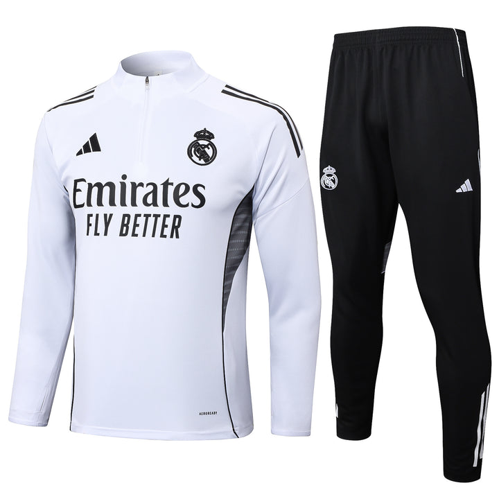 Conjunto Treino Real Madrid 25/26 - Branco/Preto