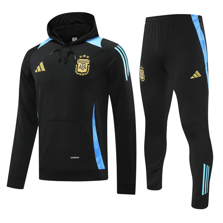 Conjunto Argentina 2024/25 Preto/Azul Claro - Capuz