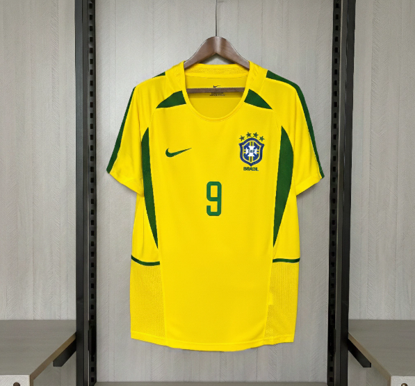 Camisa Retrô Brasil 2002 Home - Ronaldo #9 (Pronta Entrega)
