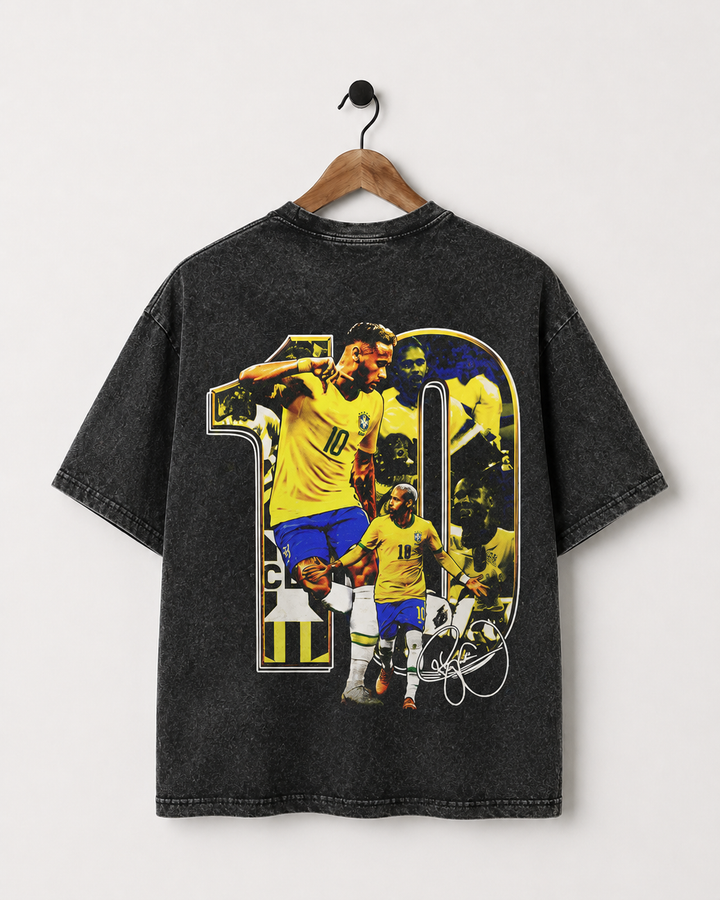 Camiseta Neymar 10 Oversized Retrô Masculina - Creme