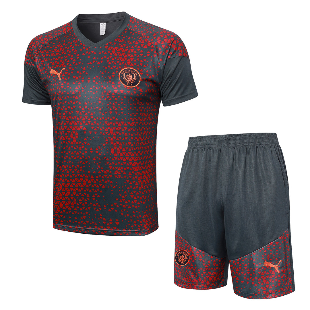 Kit Treino Manchester City 23/24 - Vermelho