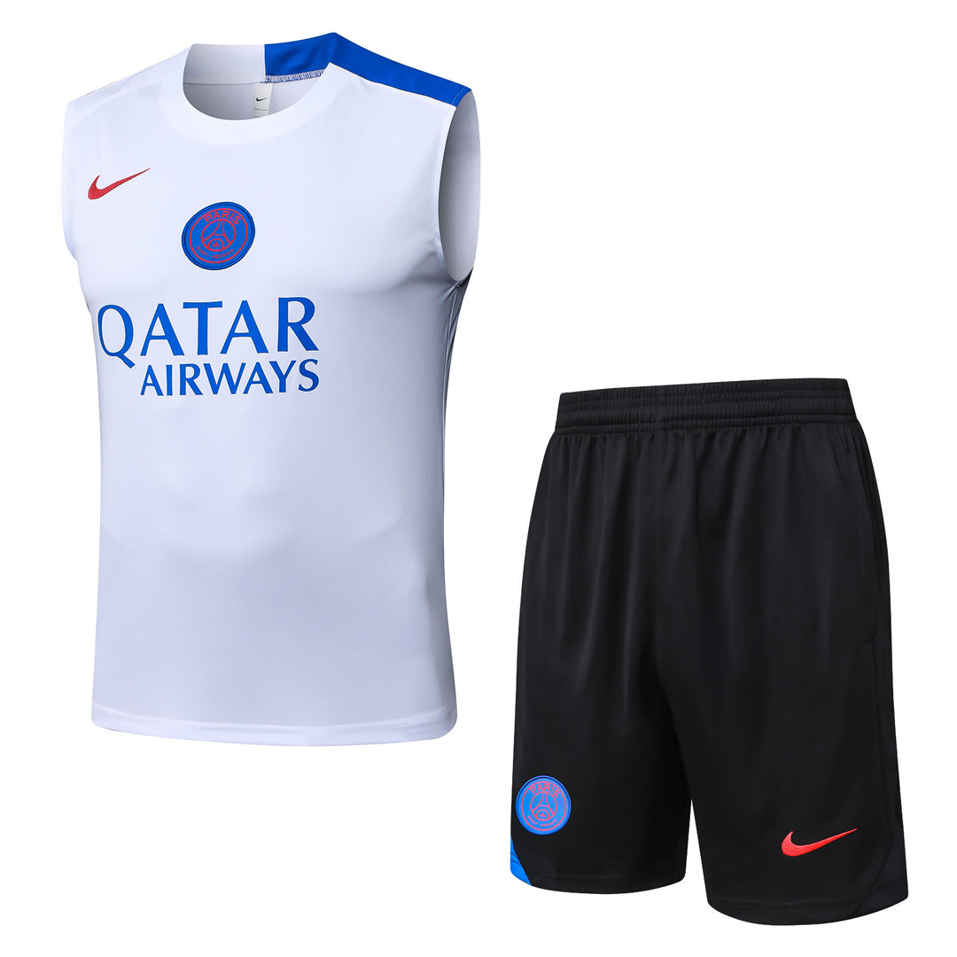 Kit Regata PSG 25/26 - Branco/Preto/Azul Royal