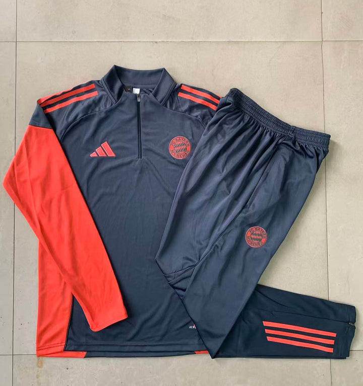 Conjunto Treino Bayern Munich 25/26 - Preto/Vermelho Alaranjado