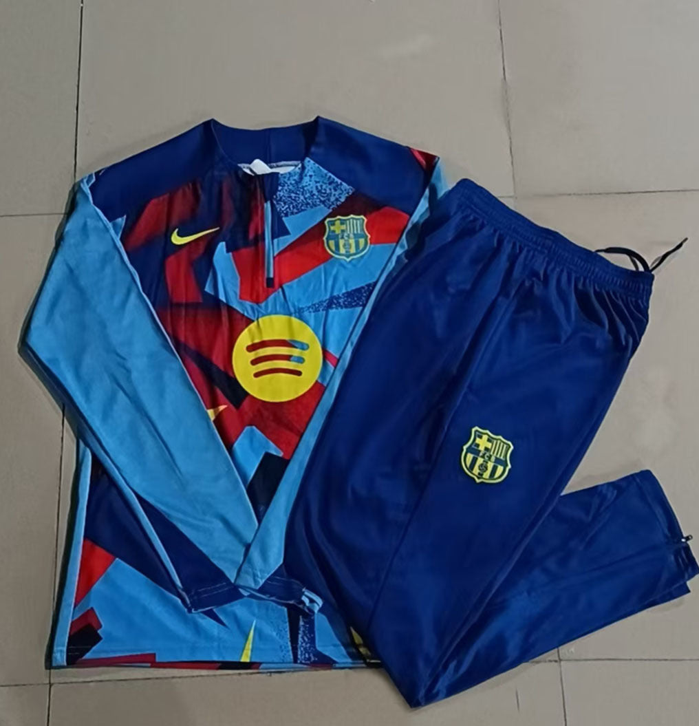 Conjunto Treino Barcelona 25/26 - Azul Estampado