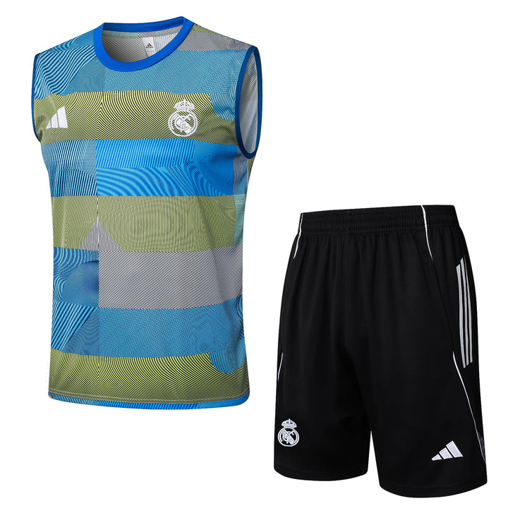 Kit Regata Real Madrid 25/26 - Verde Oliva Claro/Azul/Preto