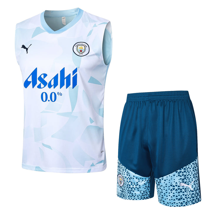 Kit Regata Manchester City 23/24 - Branco/Azul Petróleo