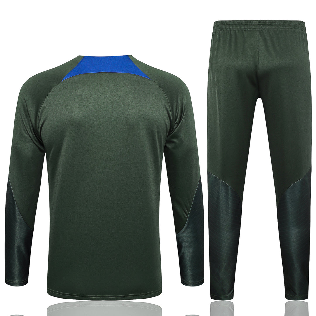 Conjunto Treino PSG Jordan 23/24 - Verde Musgo