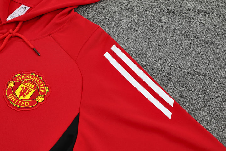 Conjunto Manchester United 2024/25 Vermelho/Preto - Capuz