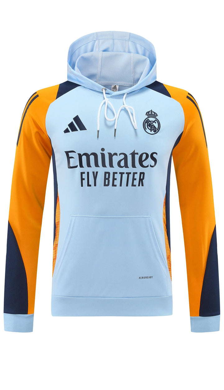 Blusão Real Madrid 2024/25 Azul Claro - Capuz