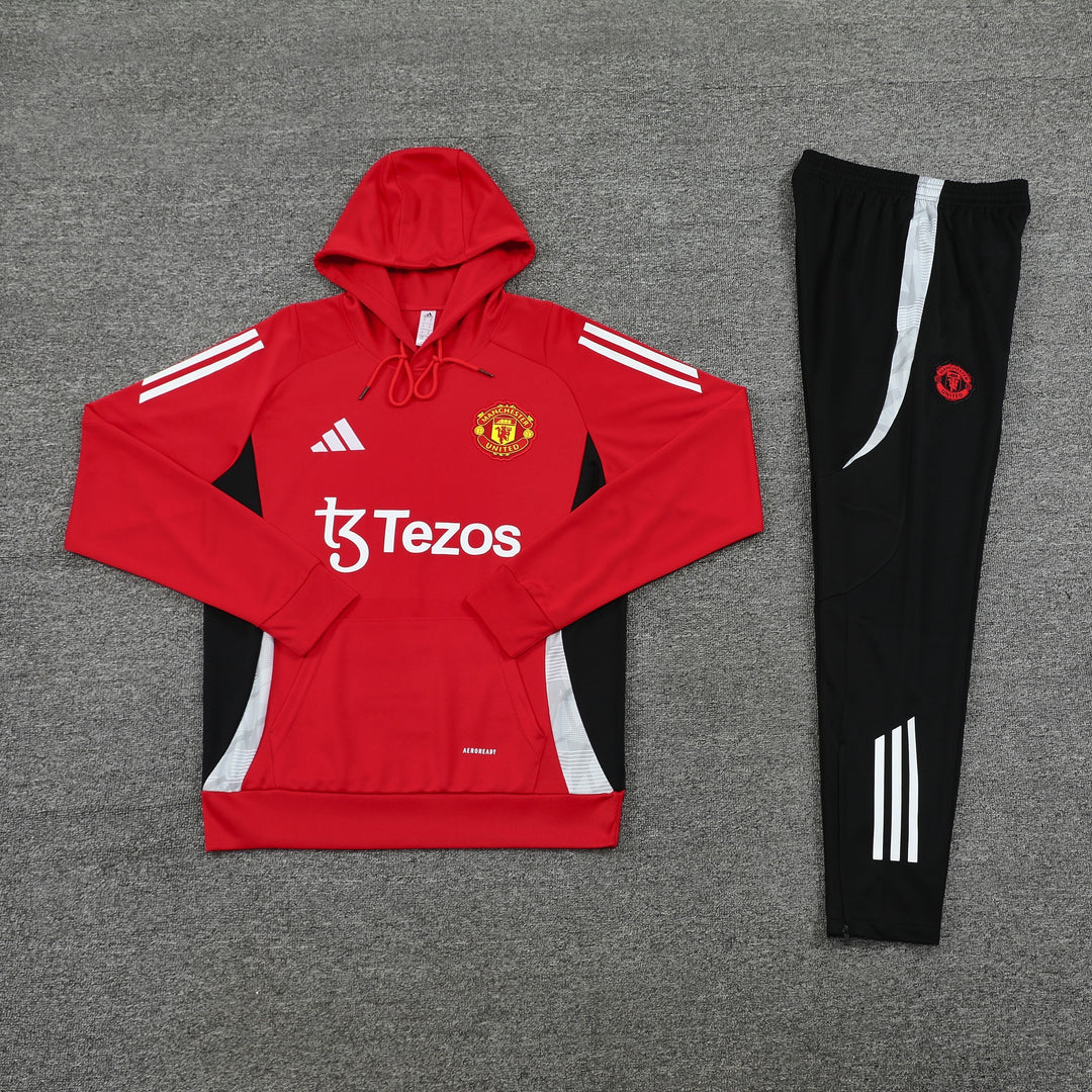 Conjunto Manchester United 2024/25 Vermelho/Preto - Capuz