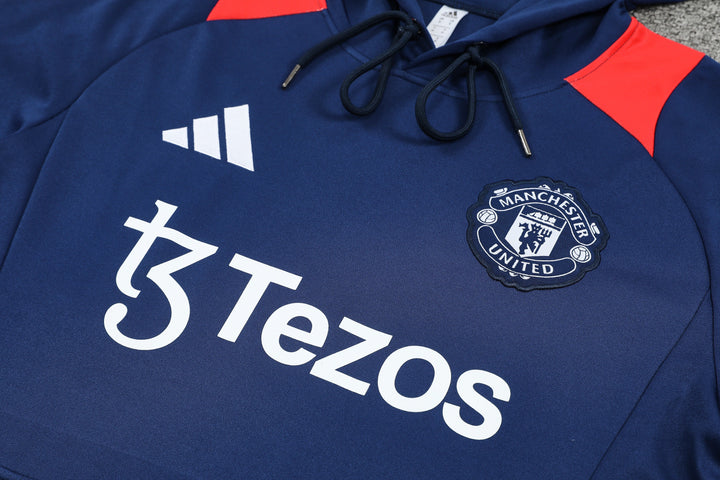 Conjunto Manchester United 2024/25 Azul Marinho - Capuz