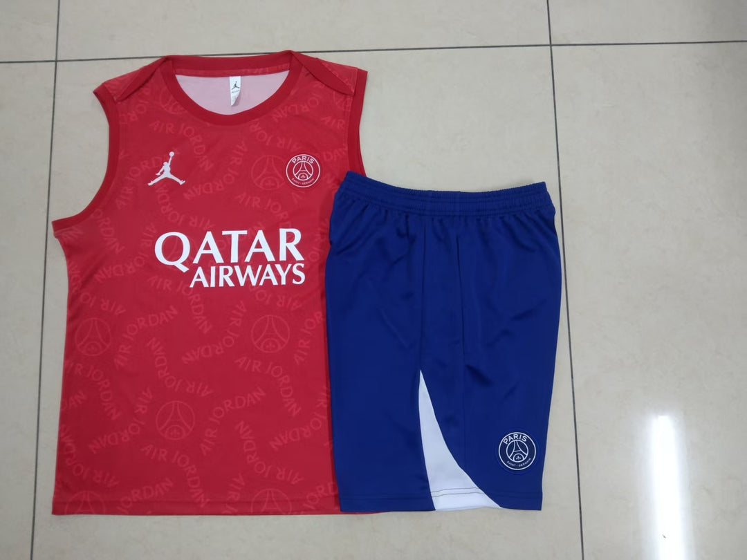 Kit Regata PSG 24/25 - Vermelho Escarlate/Azul Royal