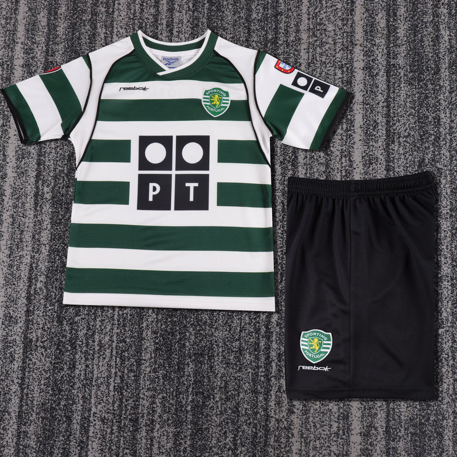 Camisa Retrô Sporting 2001/02 Home Infantil – Belt Sports