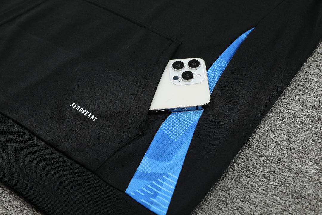 Conjunto Argentina 2024/25 Preto/Azul Claro - Capuz