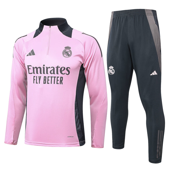 Conjunto Treino Real Madrid 24/25 - Rosa Claro/Cinza