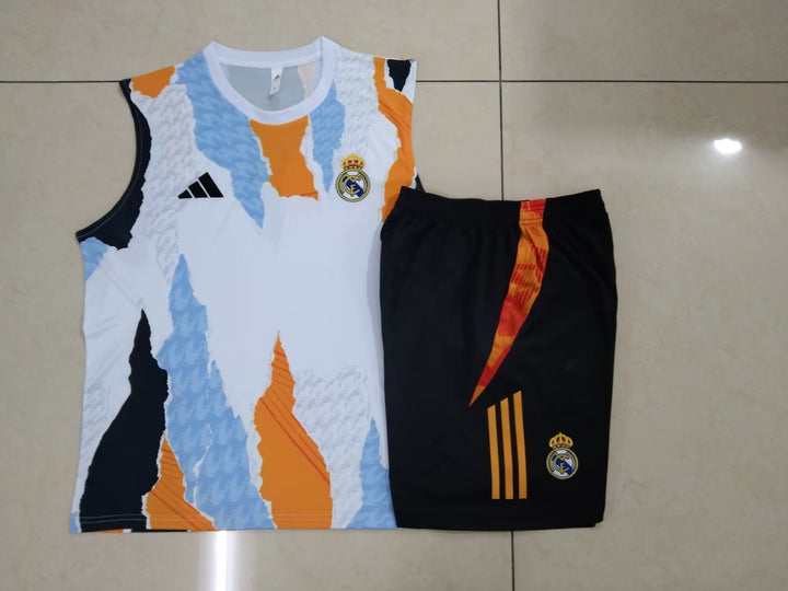 Kit Regata Real Madrid 24/25 - Branco/Preto/Laranja