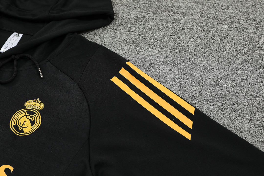 Blusão Real Madrid 2024/25 Preto/Amarelo - Capuz