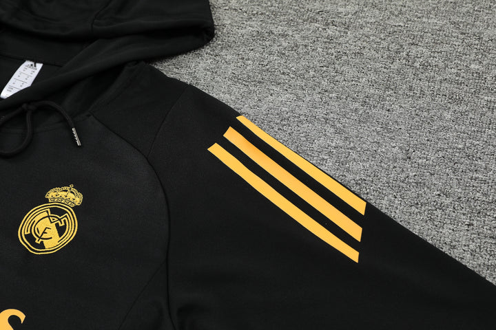 Blusão Real Madrid 2024/25 Preto/Amarelo - Capuz