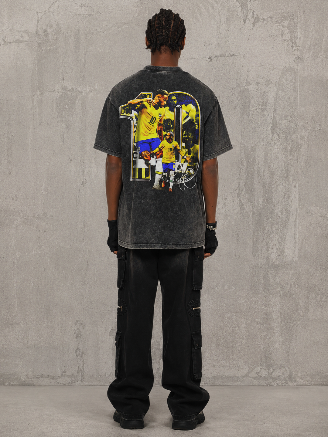 Camiseta Neymar 10 Oversized Retrô Masculina - Creme