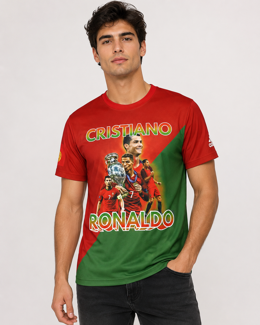 Camiseta Cristiano Ronaldo Portugal Masculina - Vermelha