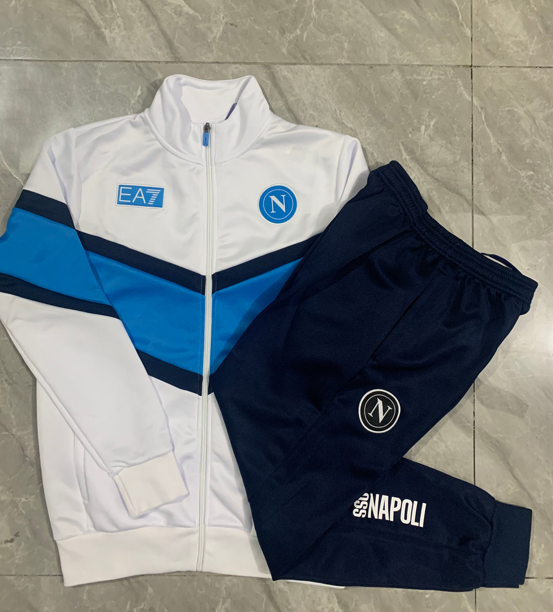 Conjunto Napoli 25/26 - Branco/Azul Capri