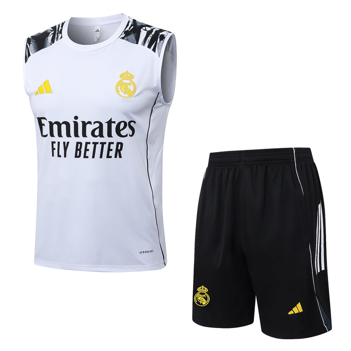 Kit Regata Real Madrid 25/26 - Branco/Preto/Amarelo