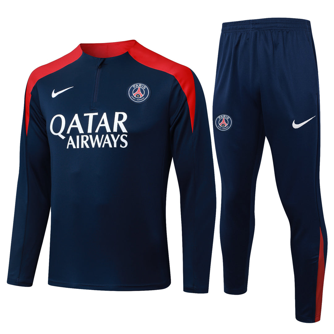 Conjunto Treino PSG 25/26 - Azul Marinho/Vermelho