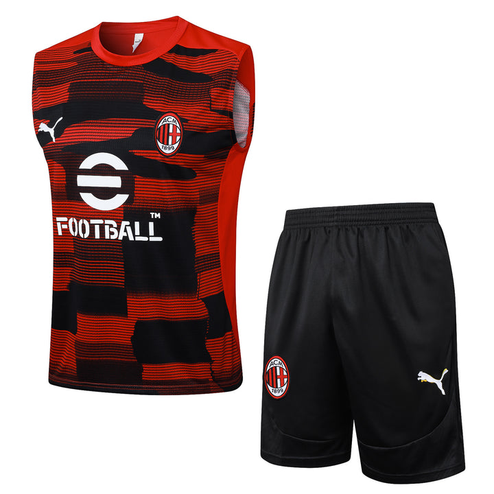 Kit Regata AC Milan 24/25 - Vermelho/Preto