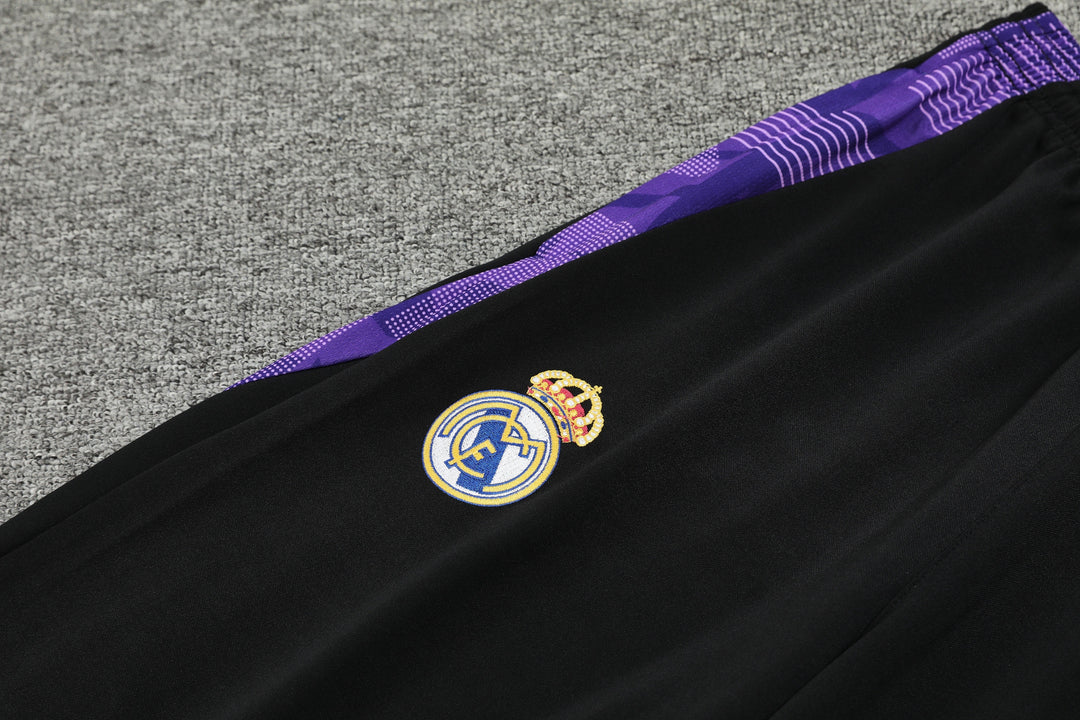 Conjunto Real Madrid 2024/25 Preto/Roxo - Capuz