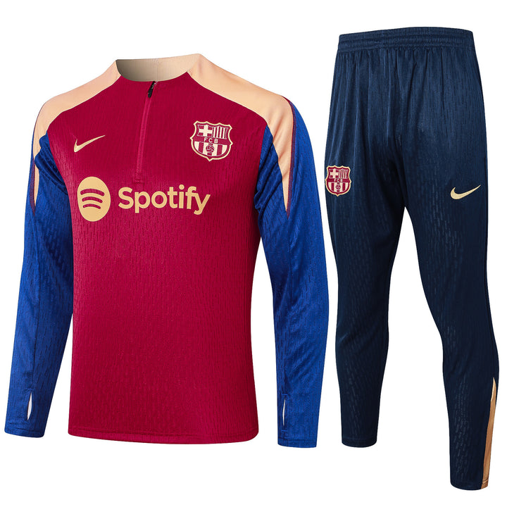 Conjunto Treino Barcelona 24/25 - Vermelho Escuro/Azul
