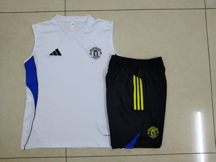 Kit Regata Manchester United 25/26 - Branco/Preto/Azul Royal