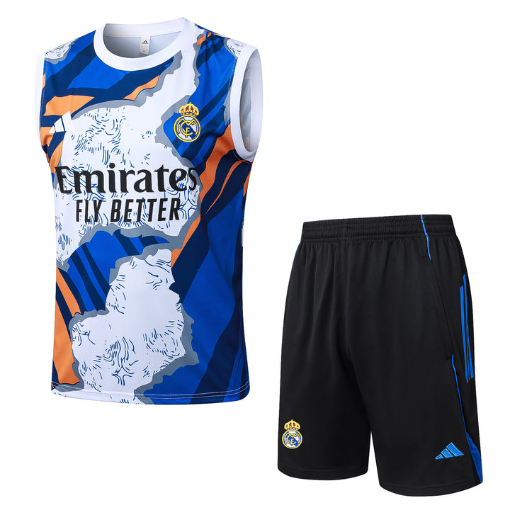 Kit Regata Real Madrid 25/26 - Azul Royal/Laranja/Preto
