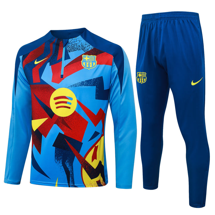 Conjunto Treino Barcelona 25/26 - Azul Estampado