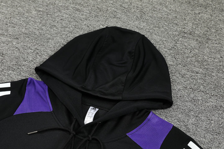 Conjunto Real Madrid 2024/25 Preto/Roxo - Capuz