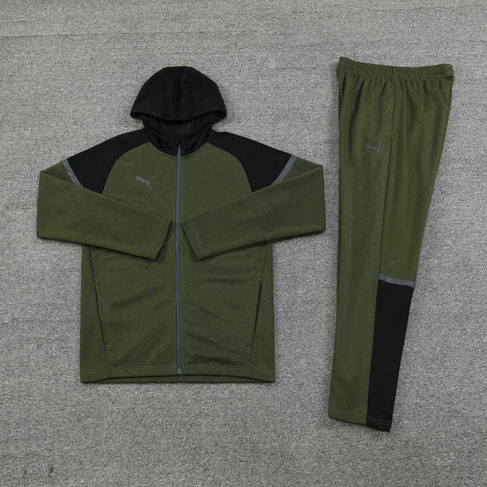 Conjunto Puma Tech Fleece - Verde Militar/Preto