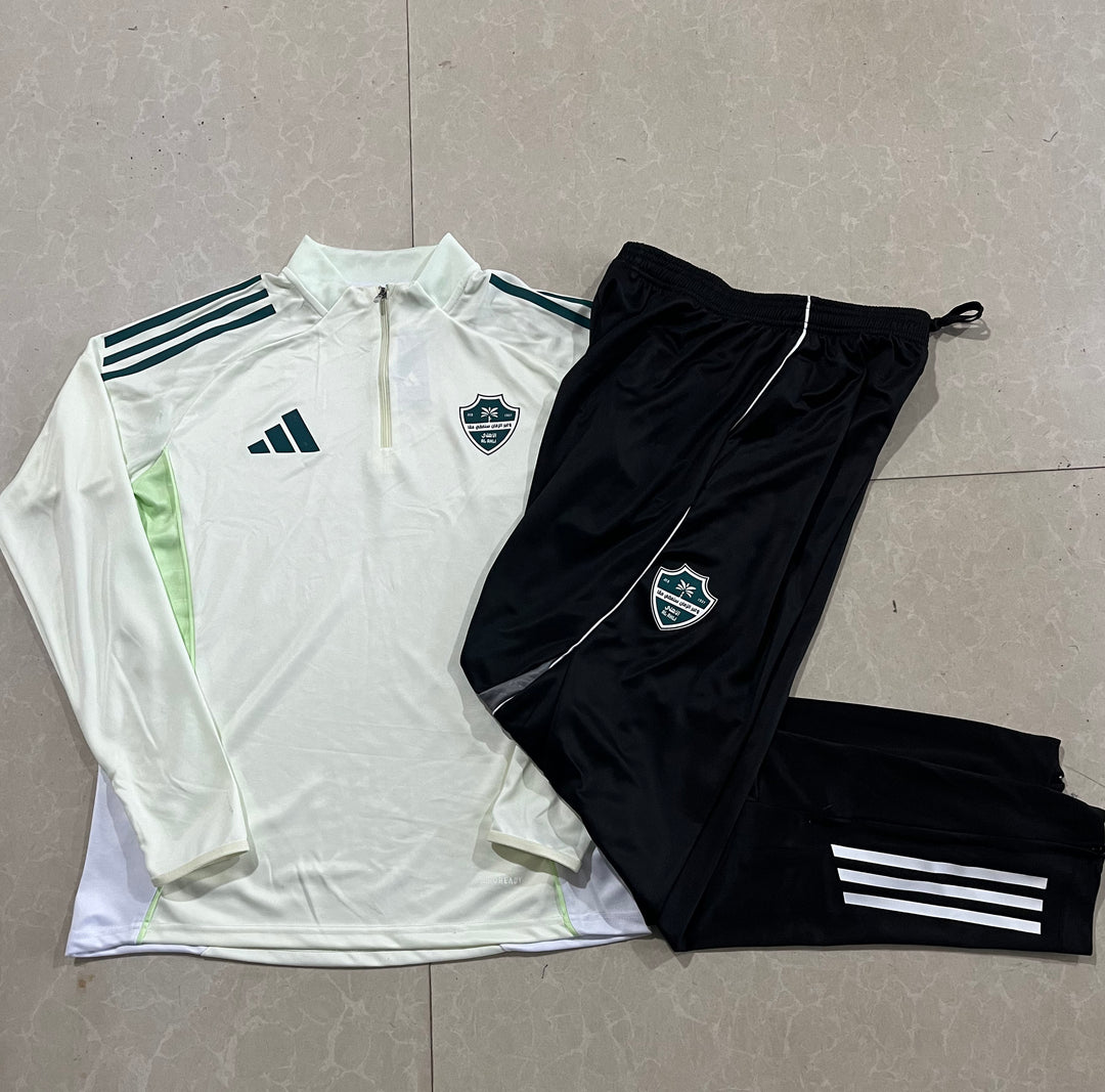 Conjunto Treino Al-Ahli Saudi 25/26 - Off White/Preto