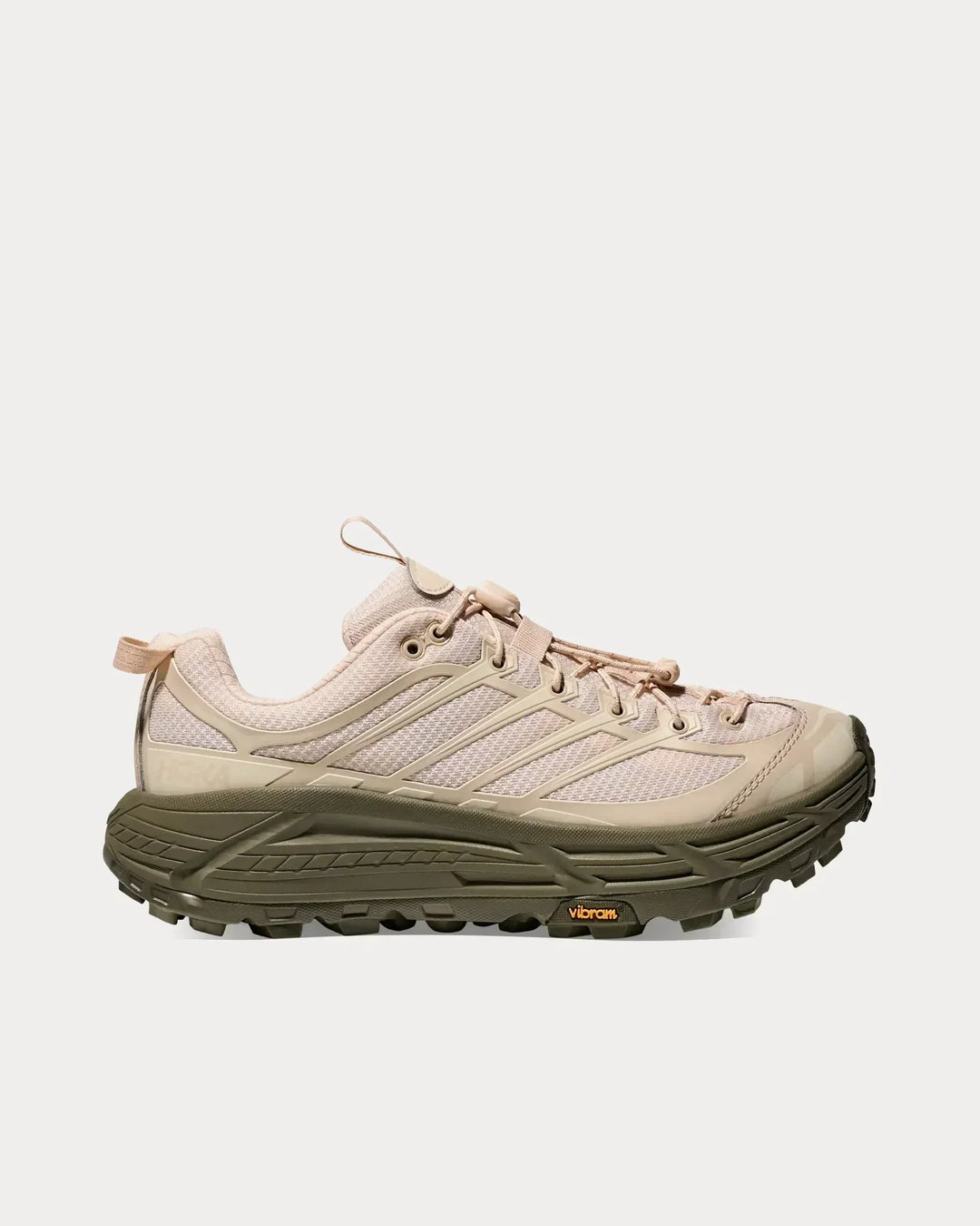 Hoka Mafate Three2 - Bege Claro/Verde Oliva Escuro