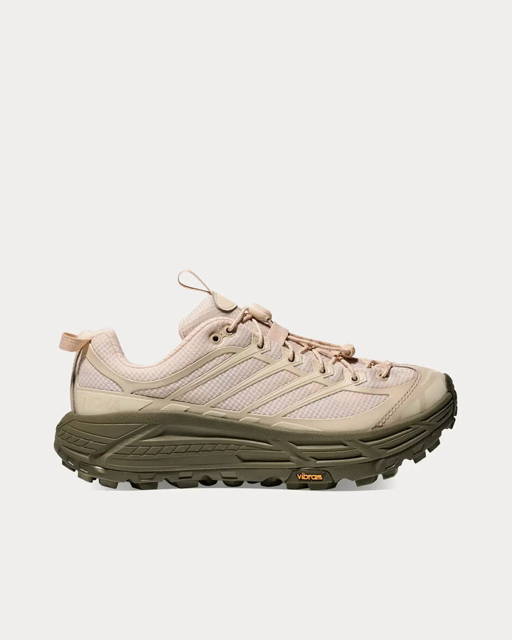 Hoka Mafate Three2 - Bege Claro/Verde Oliva Escuro