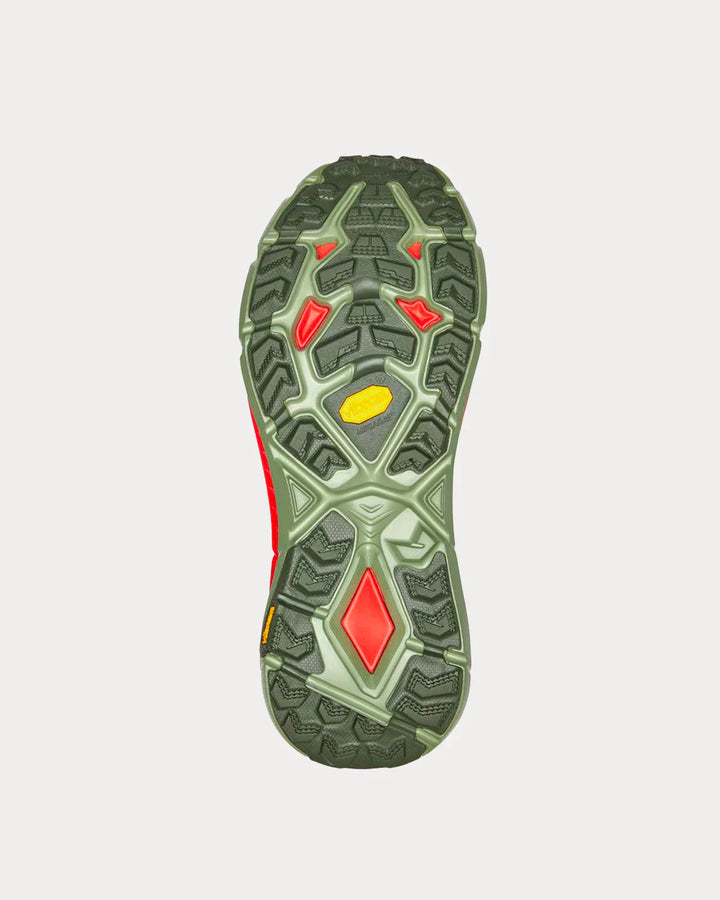 Hoka Mafate Speed 4 - Verde Oliva/Laranja Neon