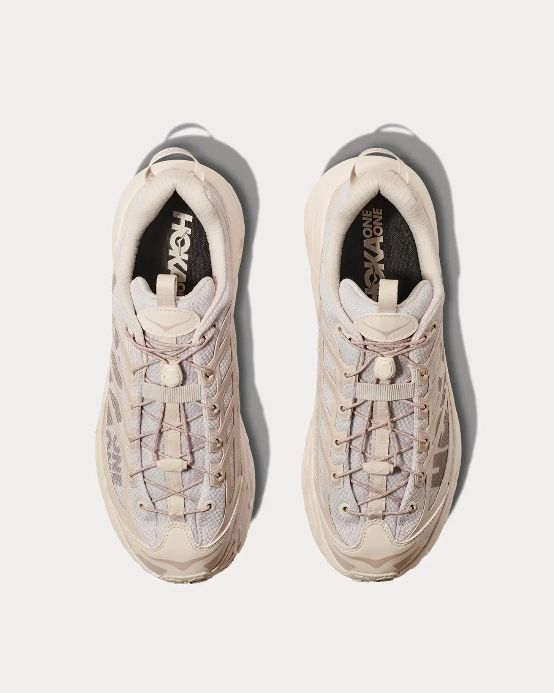 Hoka Mafate Three2 - Cinza Claro/Pêssego Claro/Bege