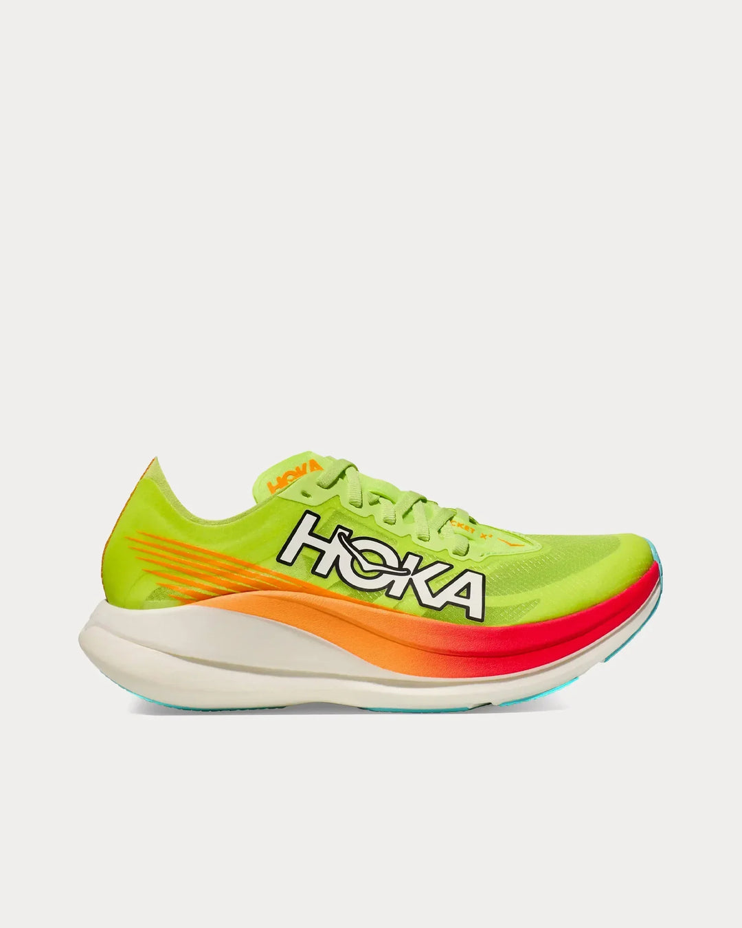 Hoka Rocket X 2 - Amarelo Lima/Laranja Coral/Vermelho