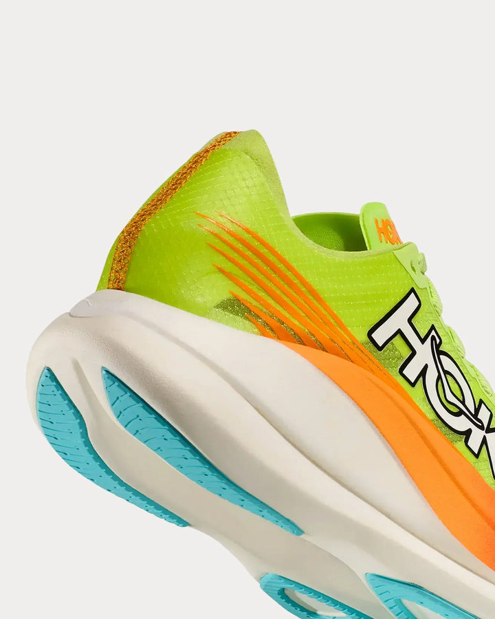 Hoka Rocket X 2 - Amarelo Lima/Laranja Coral/Vermelho
