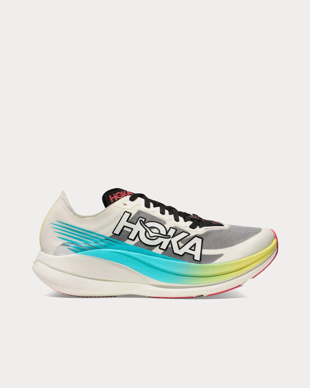 Hoka Rocket X 2 - Cinza Médio/Azul Turquesa/Amarelo