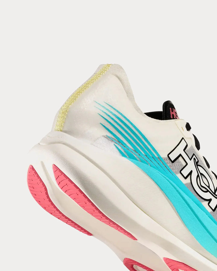 Hoka Rocket X 2 - Cinza Médio/Azul Turquesa/Amarelo