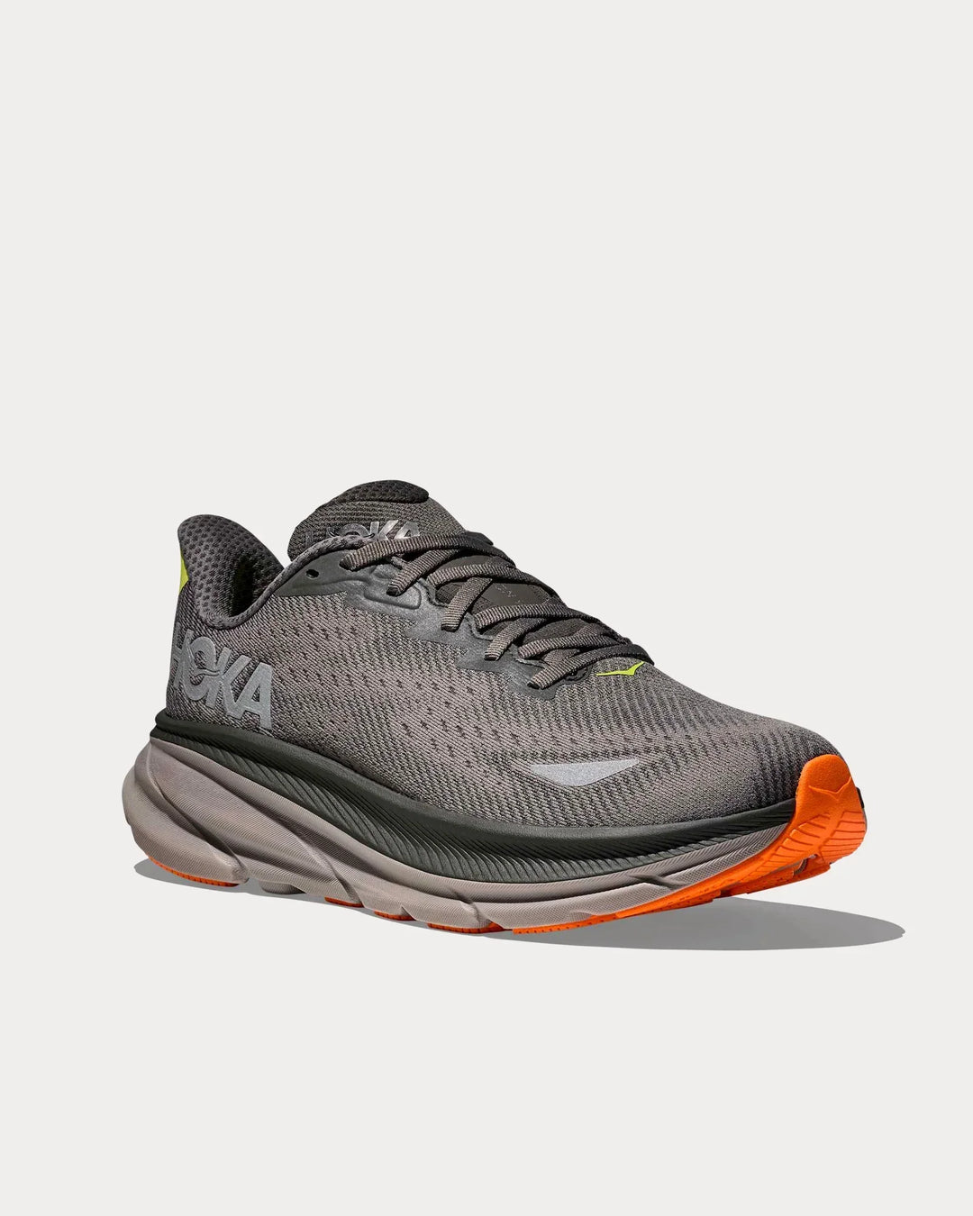 Hoka Clifton 9 GTX - Mescla Cinza/Amarelo Limão/Laranja