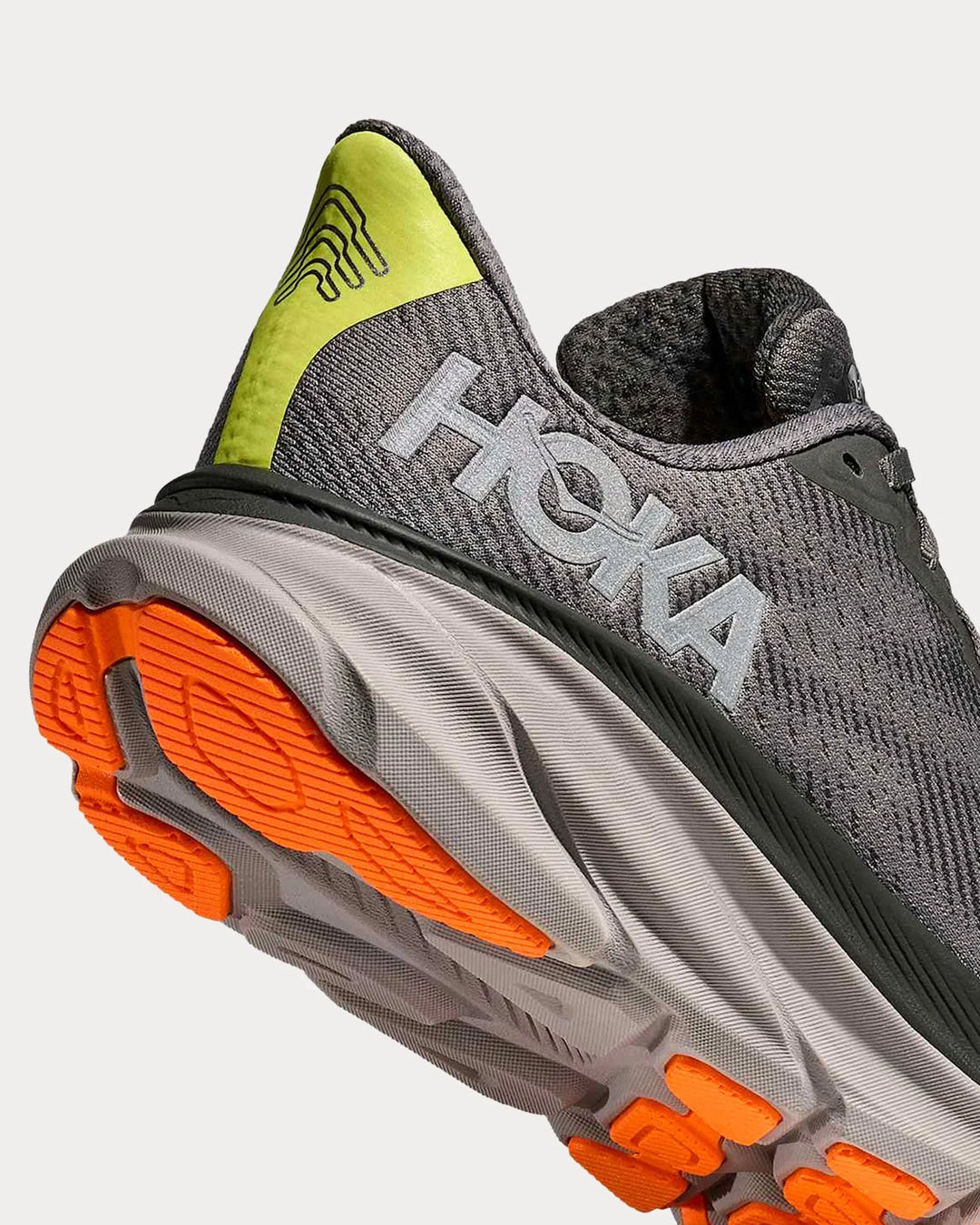 Hoka Clifton 9 GTX - Mescla Cinza/Amarelo Limão/Laranja