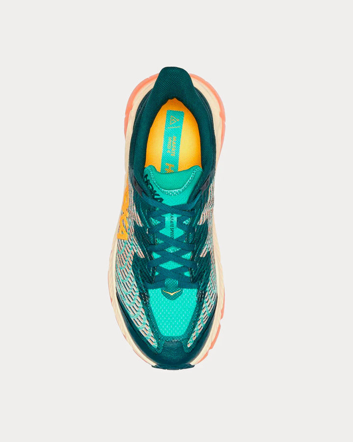 Hoka Mafate Speed 4 - Verde Petróleo/Bege Claro/Rosa Pêssego