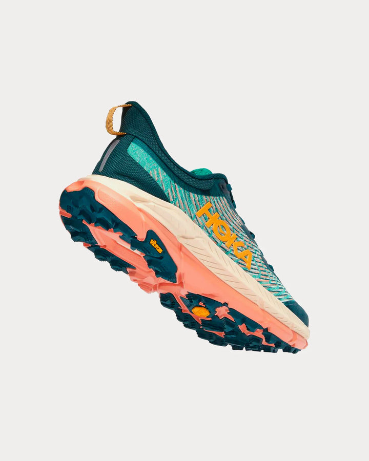 Hoka Mafate Speed 4 - Verde Petróleo/Bege Claro/Rosa Pêssego