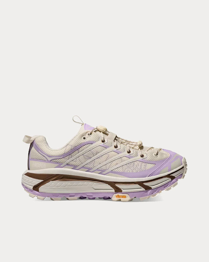 Hoka Mafate Three2 - Off White/Lavanda/Marrom Escuro