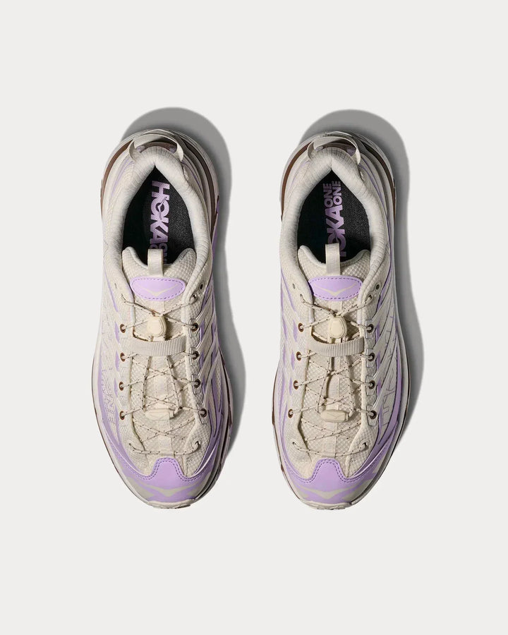 Hoka Mafate Three2 - Off White/Lavanda/Marrom Escuro
